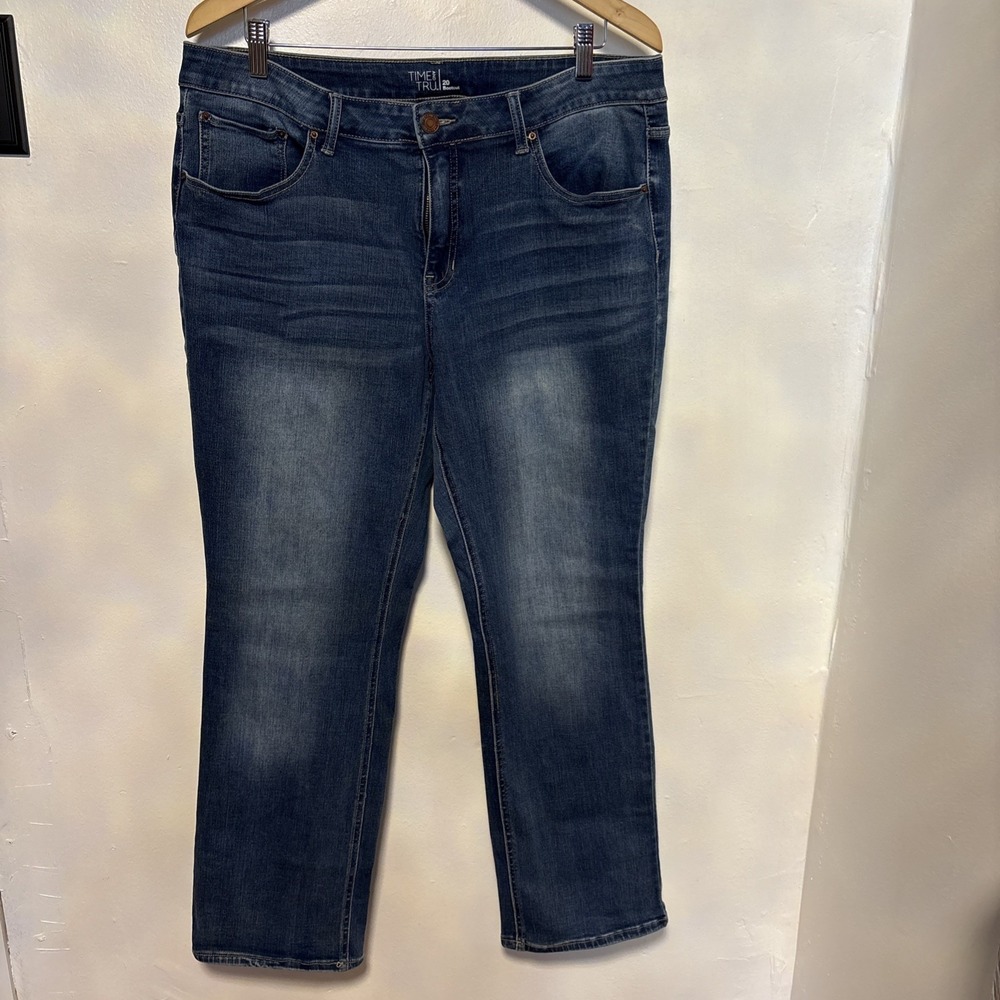 Time and True Jeans Women's 20 Blue Boot cut Cotton blend stretch Zipper